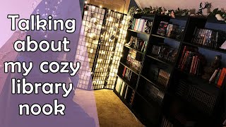 Talking about my cozy home library space