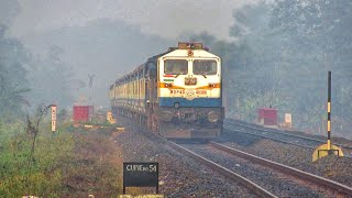 Itarsi (ET) WDP-4D blue with white cab \u0026 band with yellow stripe powers Jan Shatabdi Express