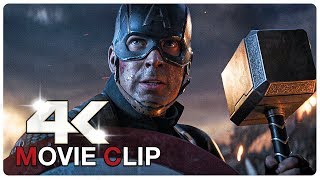 Captain America Lifts Thor's Hammer Mjolnir Scene - Avengers: Endgame (4K HD)