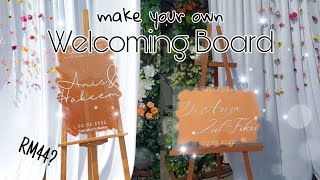 DIY Welcoming Board | buat sendiri welcoming board tak sampai rm 50?!