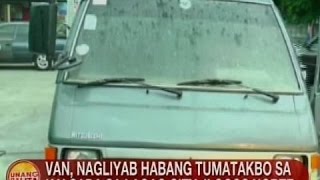 UB: Van, nagliyab habang tumatakbo sa kalsada sa Laoag City, Ilocos Norte