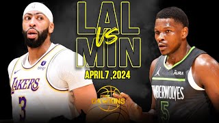 Los Angeles Lakers vs Minnesota Timberwolves Full Game Highlights | April 7, 2024 | FreeDawkins