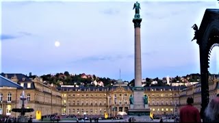 Stuttgart, Germany - Schlossplatz \u0026 Gardens with Neues Schloss (New Palace)