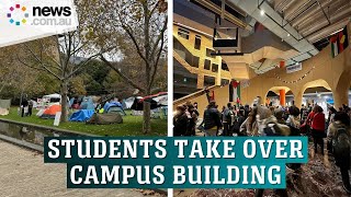 Melbourne University students take over campus building