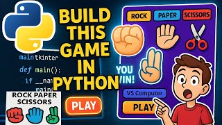 🔥 How to build Rock Paper Scissors Game in Python [ 2025 ] Pygame Tkinter GUI Project for Beginners