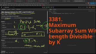 Leetcode Daily Challenge 3381. Maximum Subarray Sum With Length Divisible by K #python #dsa