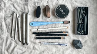 Everything I use for charcoal drawing (+ tips for beginners)