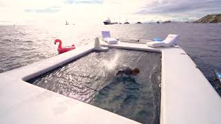 Swim in the ocean with a FunAir inflatable Sea Pool