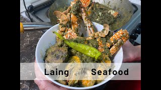 Laing with Seafoods | Taro Leaves Cooked In Coconut Cream With Seafoods