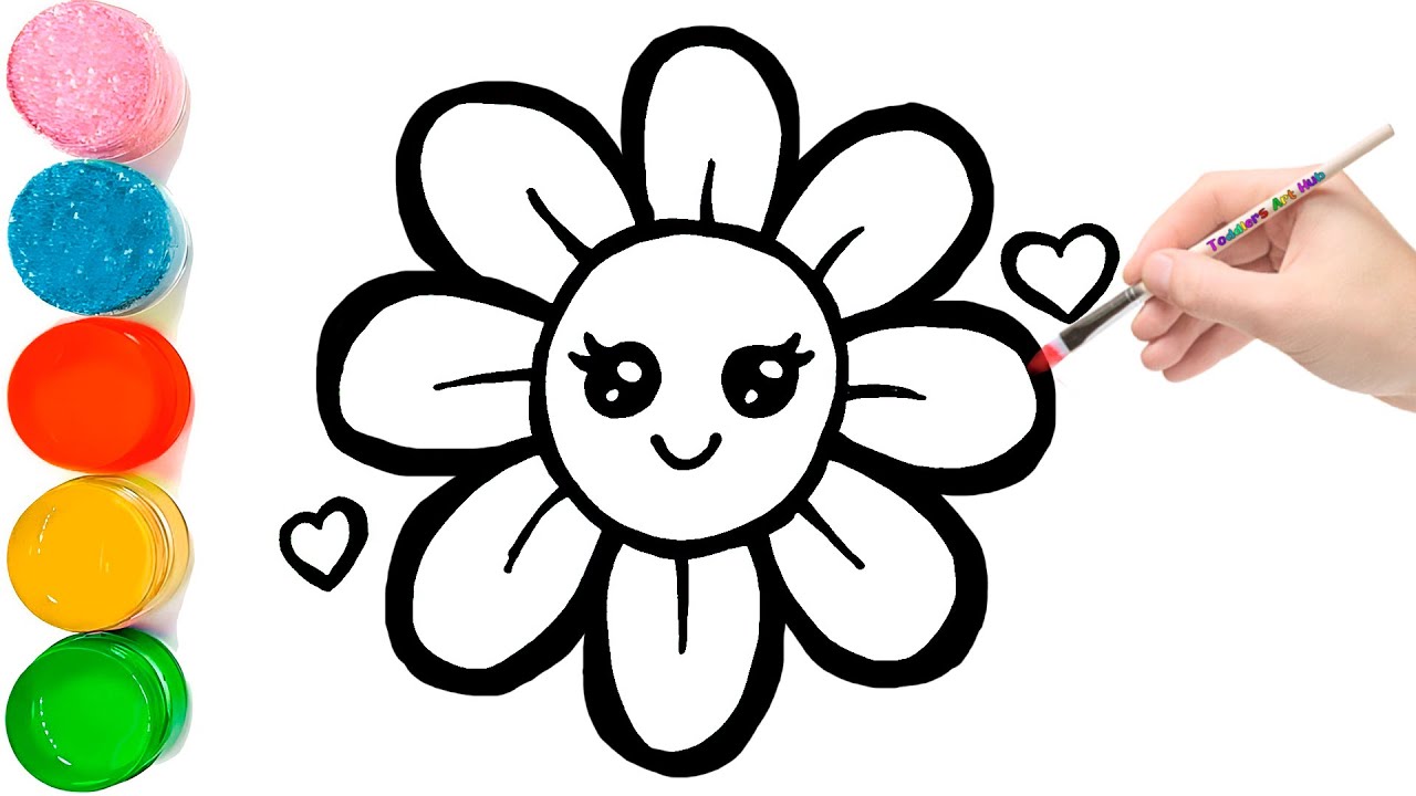 How To Draw A Flower Easy Flower Drawings Drawing Lessons For Kids