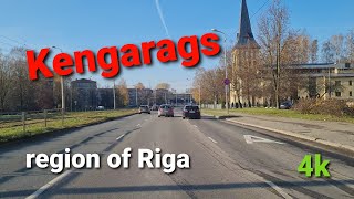 Riga 4K. Driving in the region of Riga. Kengarags region. Latvia.