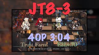 【アークナイツ】JT8-3 3:04 4OP (E2Lv.70) Trust Farm (素材地少人数周回ツアー番外編)【明日方舟/Arknights】