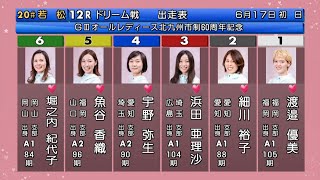 【G3若松競艇ドリーム】激戦①渡邉②細川③浜田④宇野⑤魚谷⑥堀之内