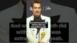 Colin Farrell reacts to being the third actor to get a Golden Globe for playing a comic book villain