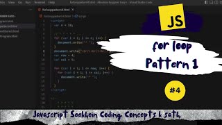 #4 (Javascript Seekhien) "JavaScript For Loops: Creating a Square Star Pattern".