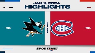 NHL Highlights | Sharks vs. Canadiens - January 11, 2024