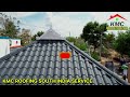 பழைய ஓட்டு வீட்டு model roofing grey colour tile sheet with மண் ஓடு interior work kmcroofing