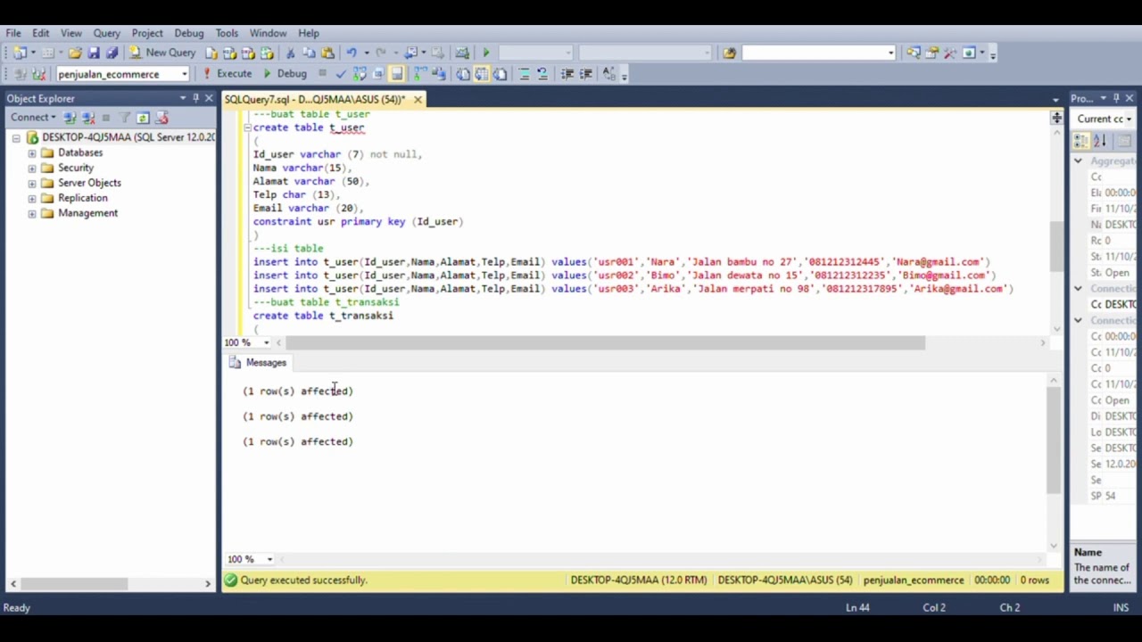 Tutorial Pembuatan Database Dengan SQL Server Dan Visualisasi Database ...