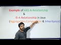 Example of HAS-A-Relationship and IS-A-Relationship in java(Inheritance & Aggregation).