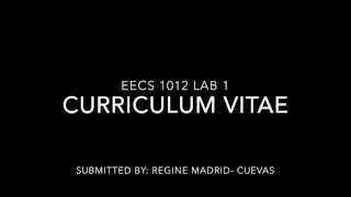 EECS 1012 Lab 1: CV