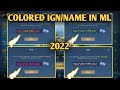 PAANO GUMAWA NG COLORED IGN / NAME SA MOBILE LEGENDS 2022