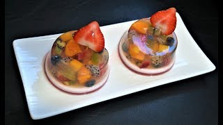 Fruit jelly cake with agar- vegan- no gelatin