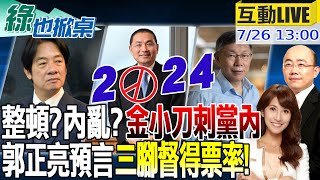 【#綠也掀桌】716後柯民調出現拐點 網傳2024幾乎結束了!郭正亮預言三腳督最後可能\