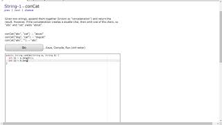 String-1 (conCat) Java Solution || Codingbat.com