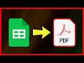 How to convert Google Sheet to a PDF file - Tutorial (2021)