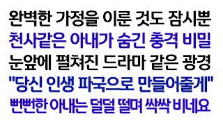 실화사연 완벽한 가정을 이룬 것도 잠시뿐 천사같은 아내가 숨긴 충격 비밀 눈앞에 펼쳐진 드라마 같은 광경 뻔뻔한 아내는 덜덜 떨며 싹싹 비네요 ㅣ라디오드라마ㅣ사이다사연ㅣ