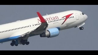 Austrian Airlines Boeing 767-300ER Takeoff - Chicago O'Hare Planespotting, KORD / ORD Airport