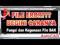 Fungsi dan Kegunaan File BAK Pada Autocad | Mengatasi File Eror | File Hilang | Tutorial Autocad