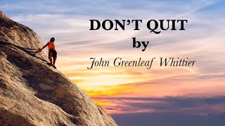 Don't Quit - An Inspirational Poem