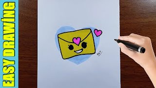 How To Draw A Cute Envelope with Love Hearts EASY