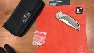 Custom Knife Factory Justice Bronze w/ CrystalTi \u0026 Hand Satin M398 Overview, Review, and unboxing!