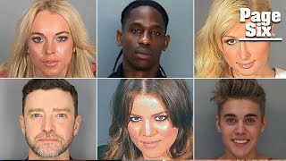 The most notorious celebrity mug shots: Justin Timberlake, Travis Scott, and more