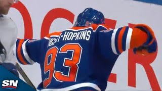 Connor McDavid Feeds Ryan Nugent-Hopkins Backhand For A Sweet Rush Goal