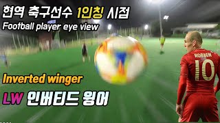 Footballer LW inverted winger eye view