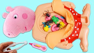 Peppa Pig & Baby George Pretend Play Toy Hospital Doctors with Play Doh Operation & Doctor Tools!