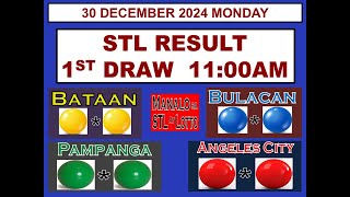 STL 1ST Draw 11AM Result STL Bataan Bulacan Pampanga Angeles 30 December  2024 MONDAY