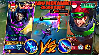 ALUCARD EXP VS X BORG BUFF! HARD GAME JADI EXP LANER DI RANK GLORY | MLBB