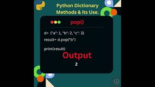 Exploring Python Dictionary Methods 'pop()' #python #coding #interview #pythontutorial