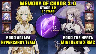 E0 Aglaea Carry W/ Sunday \u0026 E0 The Herta Carry (3 Stars) Memory Of Chaos 12 Honkai Star Rail 3.0