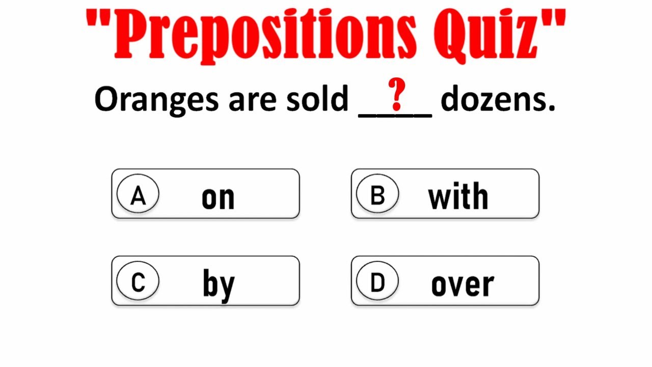 Prepositions Quiz English Grammar Quiz Youtube