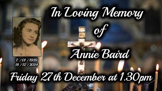 Funeral Services for Annie Baird