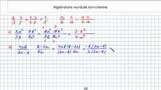 Algebraliste murdude taandamine, korrutamine ja astendamine