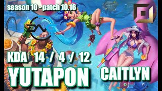 【韓国サーバー/GM/Duo Gaeng】DFM Yutapon ケイトリン(Caitlyn) VS ジンクス(Jinx) BOT - Patch10.16 KR Ranked【LoL】