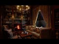 Royal Library - Rain and Thunderstorm Sounds on Study Ambience with Crackling Fireplace