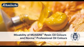 Mixability of MUSSINI Resin Oil Colours and Norma Professional Oil Colours