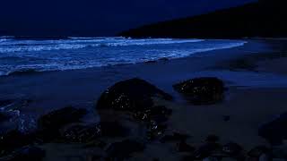 Fall Asleep with Powerful Waves at Night on Beach - Ocean Sounds for Deep Sleeping